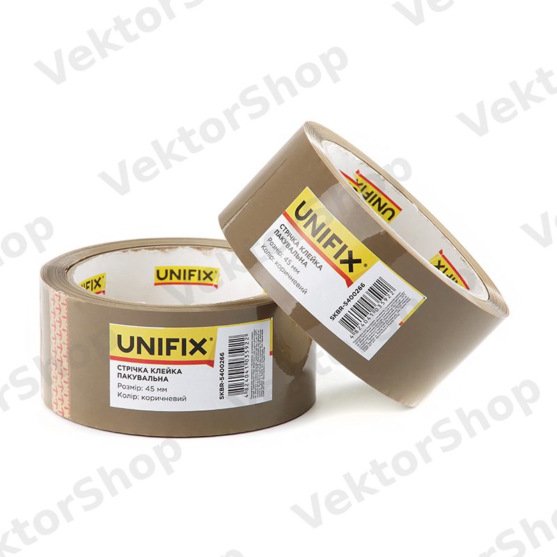 Стрічка клейка пакувальна коричнева 45мм 200 SKBR-5400266 UNIFIX