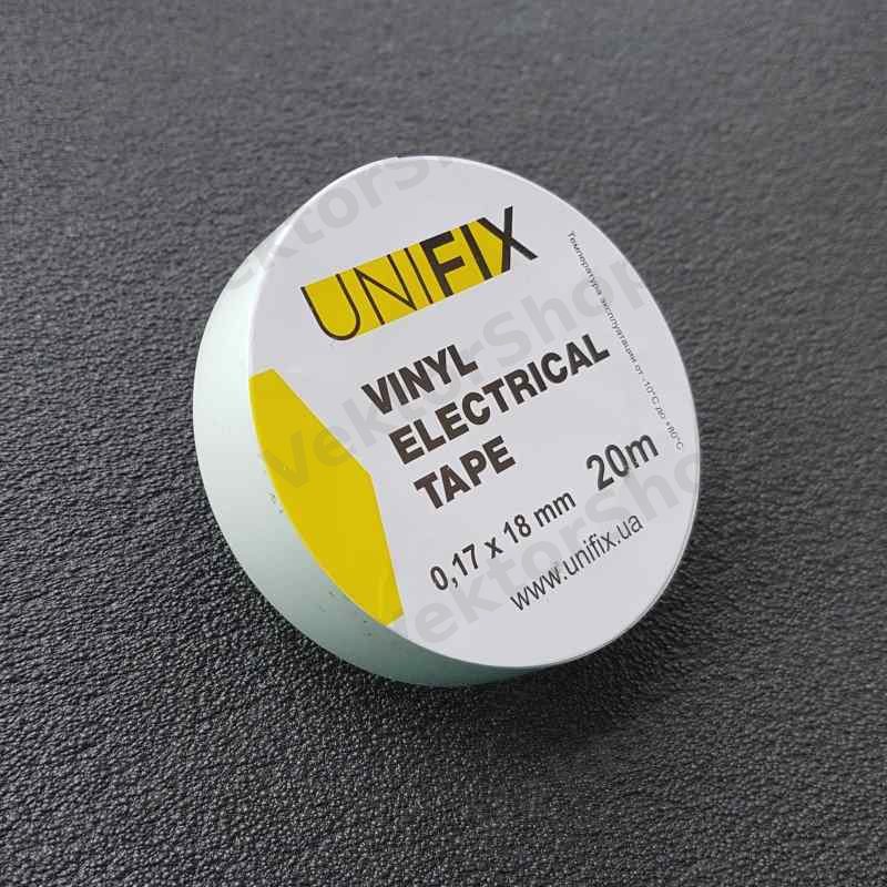Ізострічка ПВХ біла 17 мм х 10 м товщина 0,17 мм UNIFIX