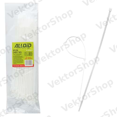 Хомут пластиковий Alloid 3.6 х 250 100 шт./уп. білий
