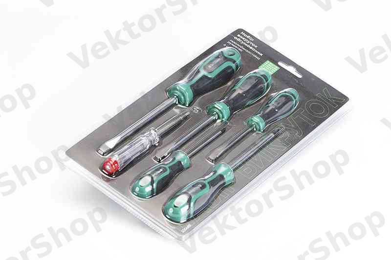 Набір викруток обгумованих SL3x75, SL5x100, SL6x125, PH0x75, PH1x100 (6шт) Стандарт СИЛА