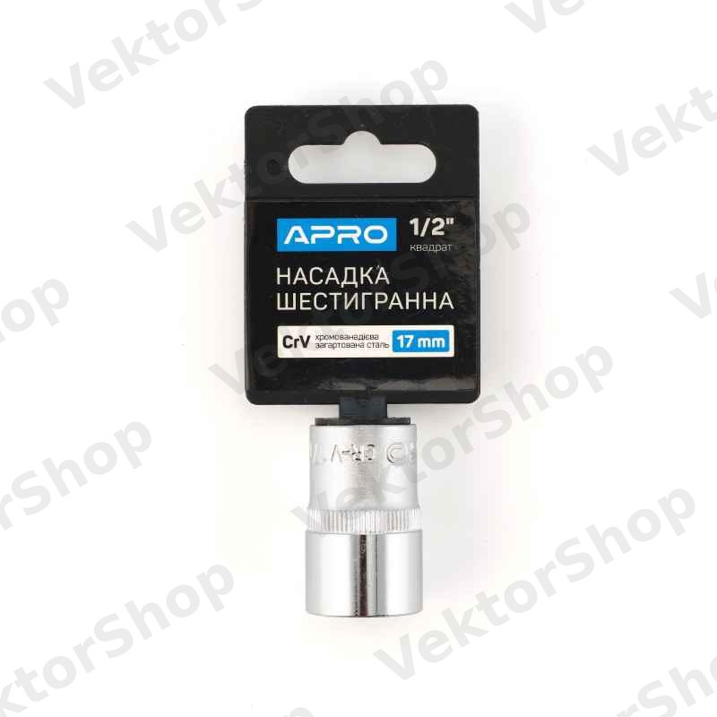 Насадка шестигранна CrV 1/2 17мм APRO
