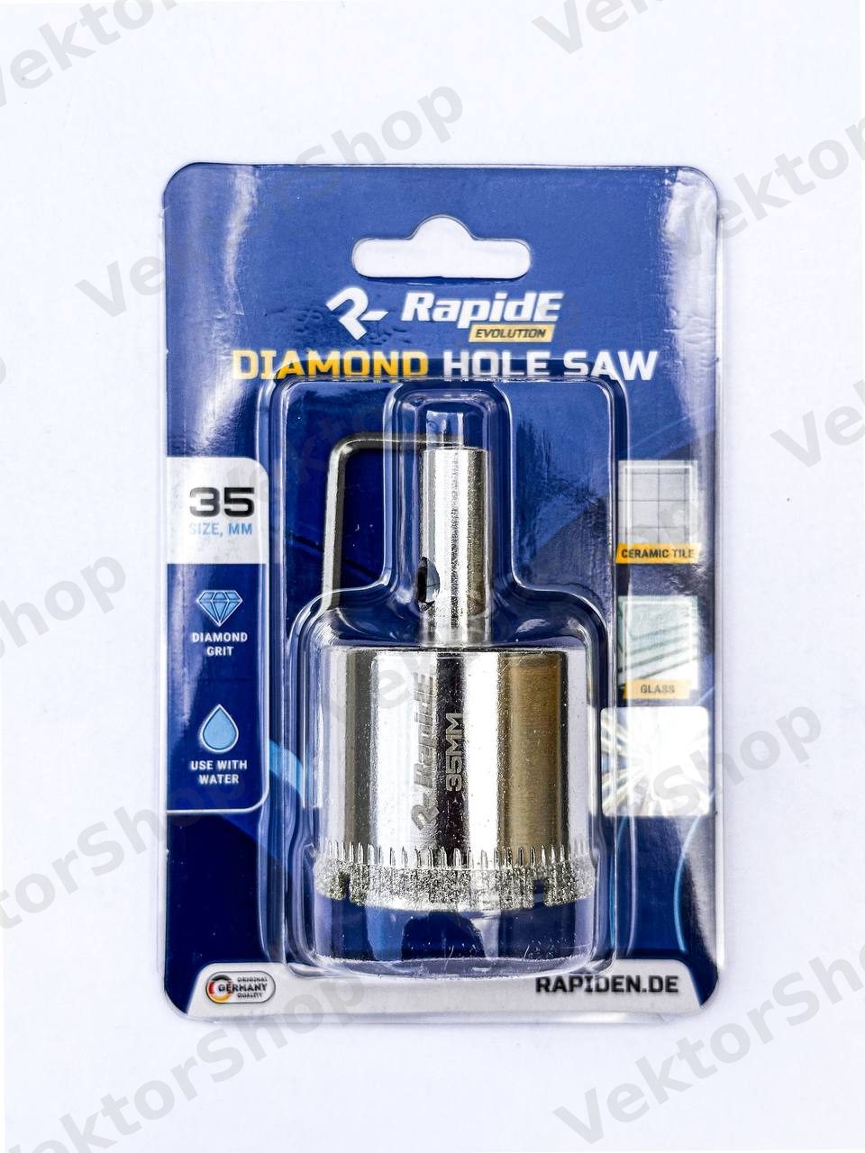 Коронка по плитці та склу 45mm RapidE TILE/GLASS з направляючим свердлом